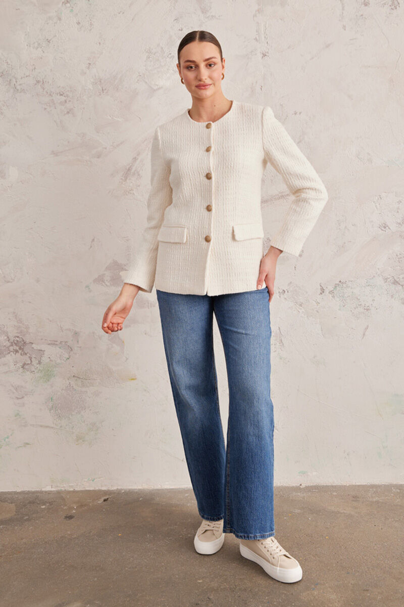 5003111-gold-dugme-detayli-yakasiz-duz-kesim-ceket-ceket-aker-2023-spring-summer-2449515-23-B