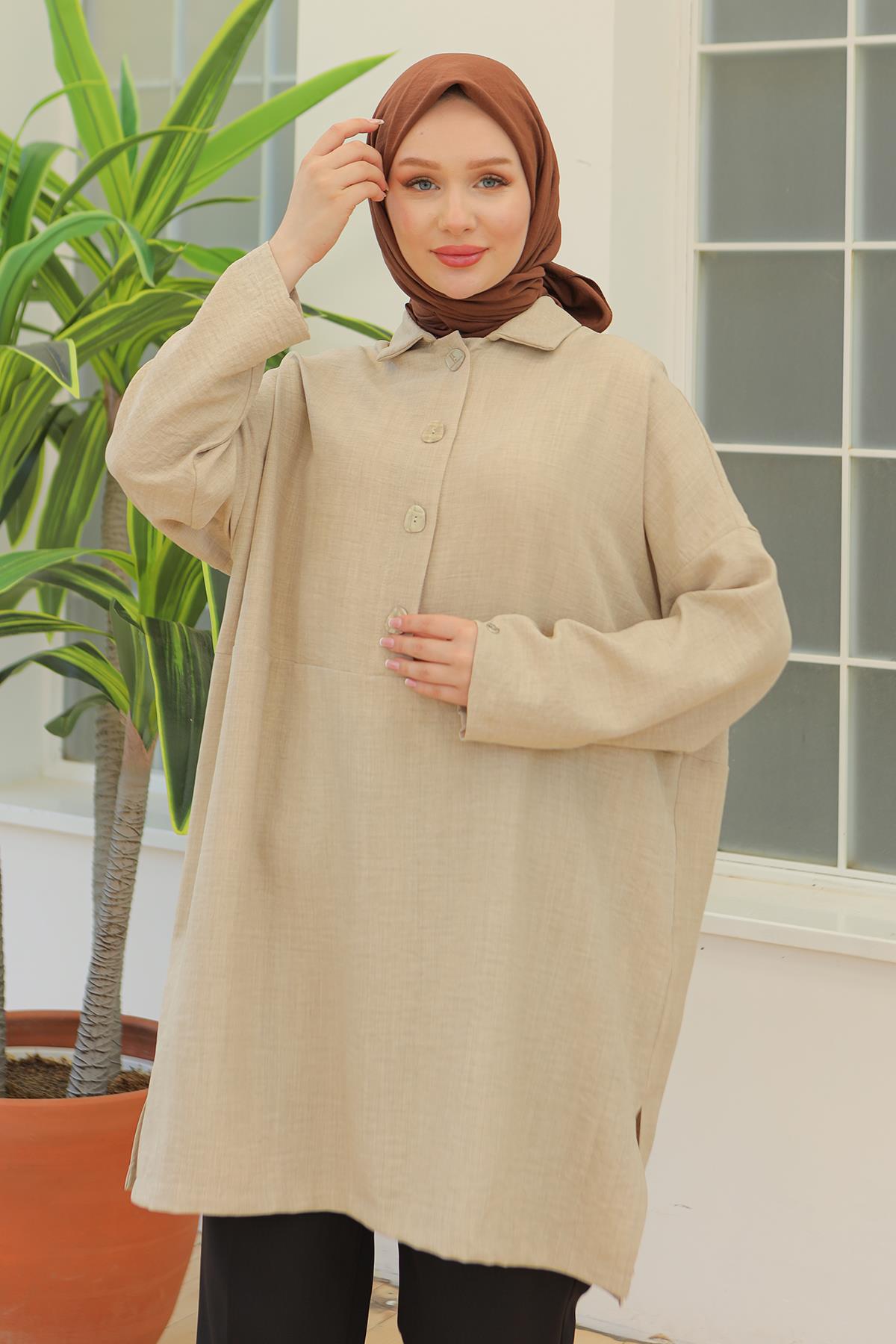 armine-trend-gomlek-yaka-dugmeli-tunik-c11274