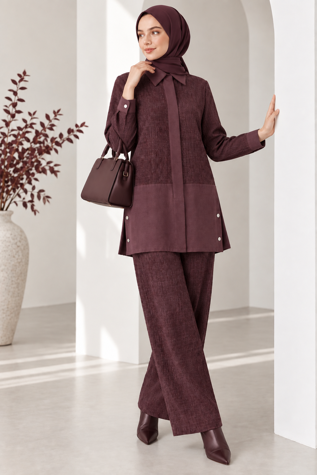 Armine Trend Avenna Pantolonlu Takım Mürdüm 26YA627
